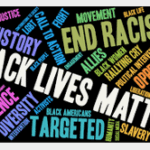 black lives matter, no raciscm in neaon letters